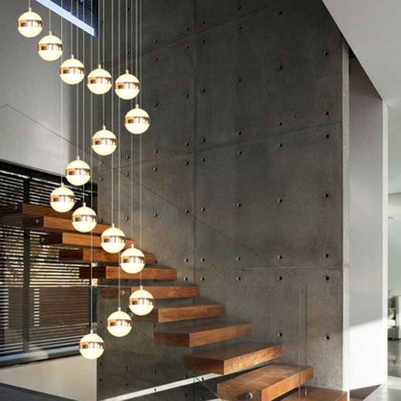 Acrylgold -LED -Anhänger Licht im modernen Stil Aluminium Globe Hanging Lampe für Innenräume
