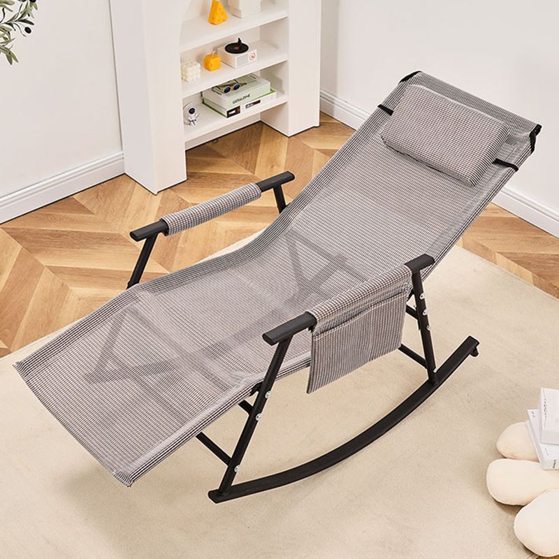 Modern Cotton Rocking Chair Reclining with Pillow for Living Room