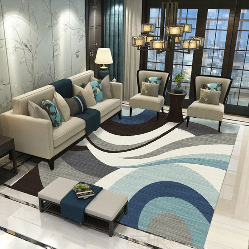 Pink Color Piece Rug Polyester Graphic Indoor Rug Stain Resistant Rug for Drawing Room