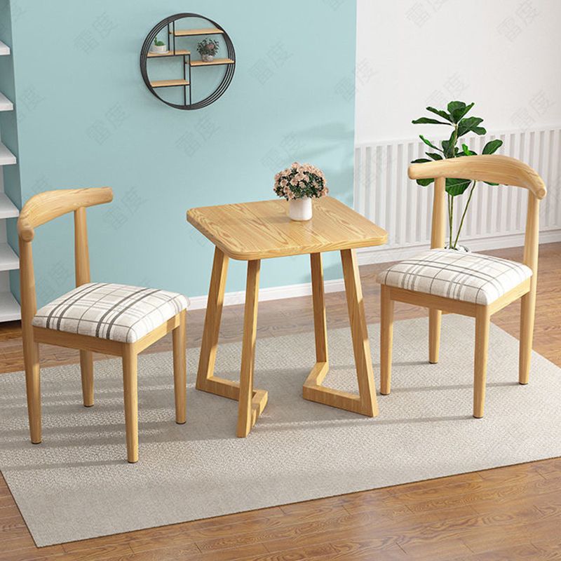 Modern Restaurant Open Back Side Chair Matte Finish Upholstered Dining Chair