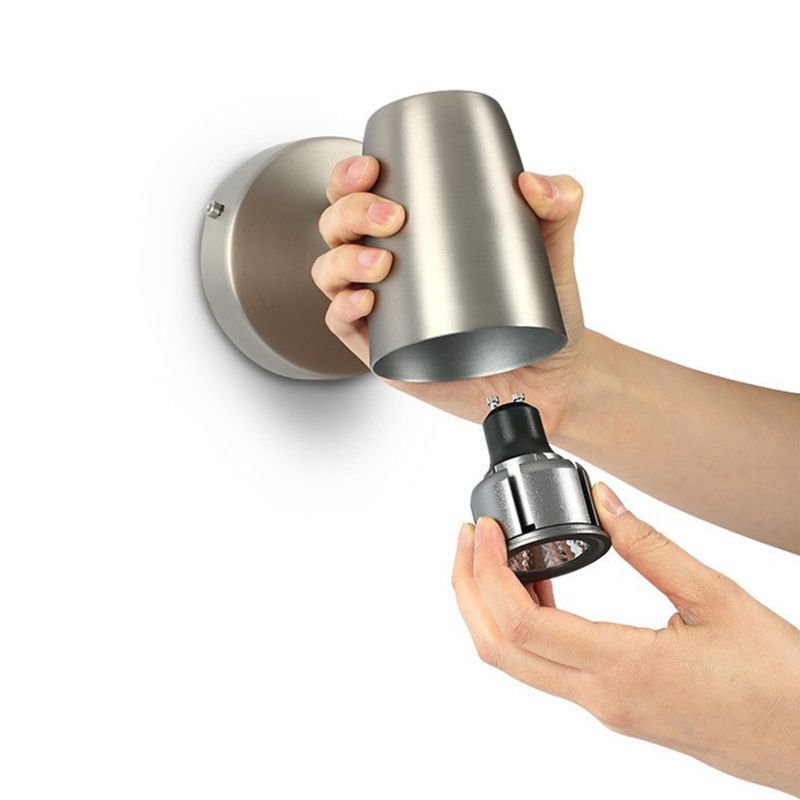 Modern Simple Wall Light Cylinder Shape Rotatable Wall Lamp for Living Room