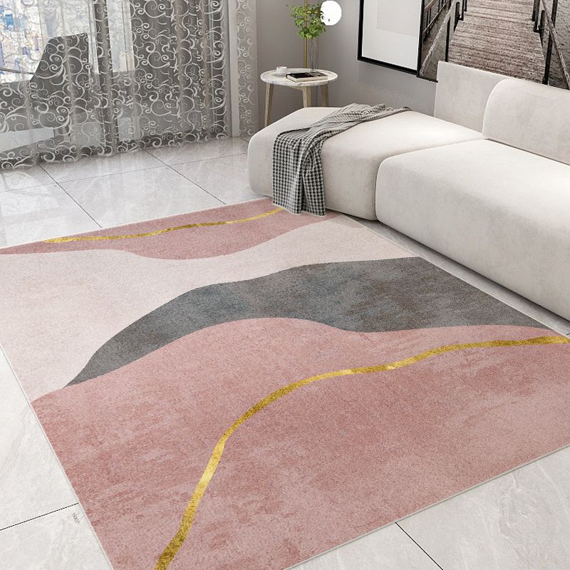 Funky Area Carpet Funky Contrast Panel Area Rug Polyester Washable Carpet with Non-Slip Backing