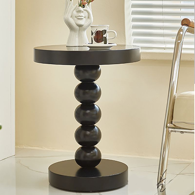 Contemporary End Table Solid Wood Pedestal Round Living Room Side Table