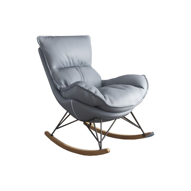 Contemporary Rocking Chair Cotton Upholstered Tufted Wing Chair Back Baby Rocking Chair