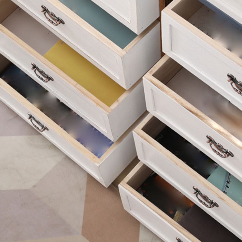 12" W Vintage Wood Lingerie Chest Vertical Storage Chest with Drawers