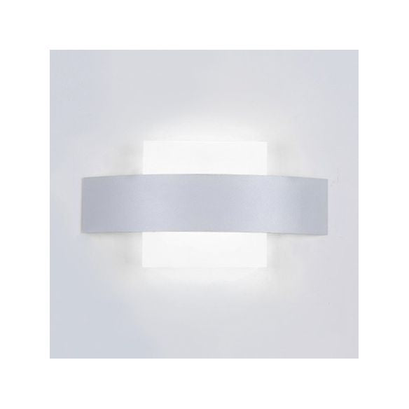 Round/Square Acrylic Wall Light Sconce Contemporary LED Black/White Finish Wall Lamp with Metal Backplate in White/Warm Lighting