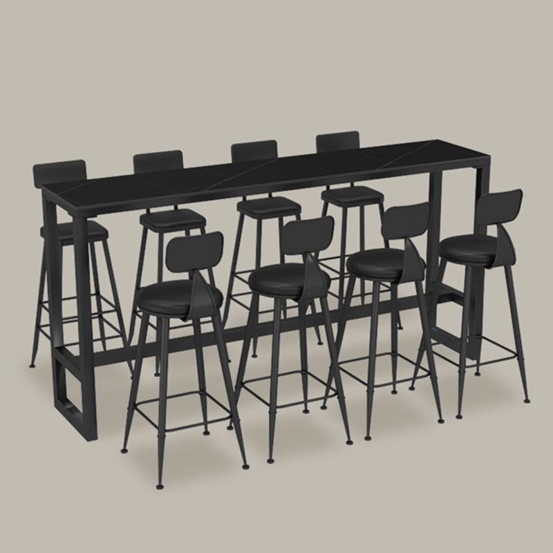 Black Sintered Stone Bar Table Dining Table for Kitchen Living Room Coffee Room