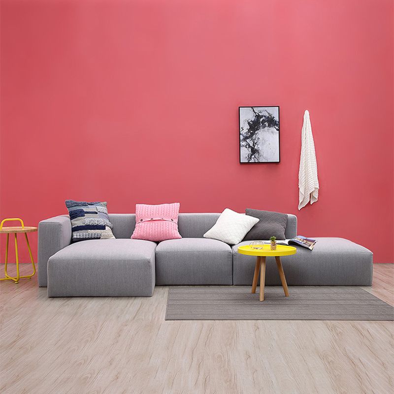 Gray Fabric 5-seater Sectional 26.37" H Square Arm Sectional