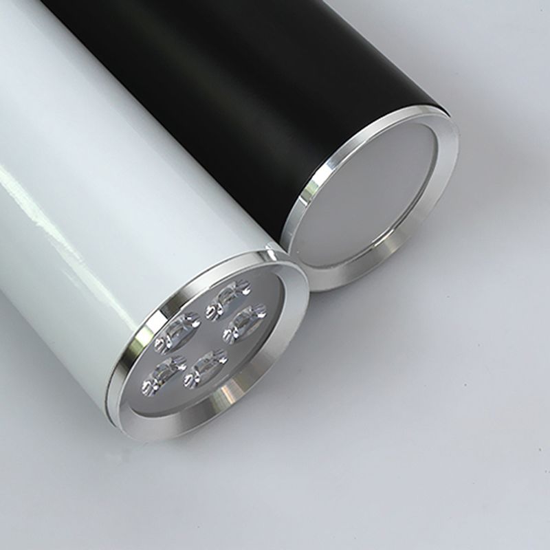 Flute Ceiling Pendant Light Modern Aluminum Single Head White/Black LED Pendant Light for Dining Room in Warm/White Light