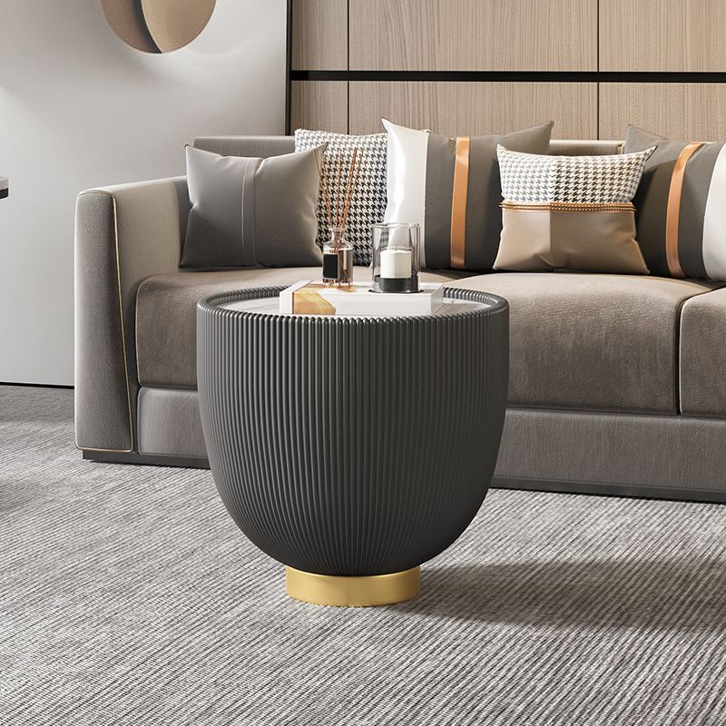 Stone Round Coffee Table Glam Pedestal Coffee Cocktail Table Set