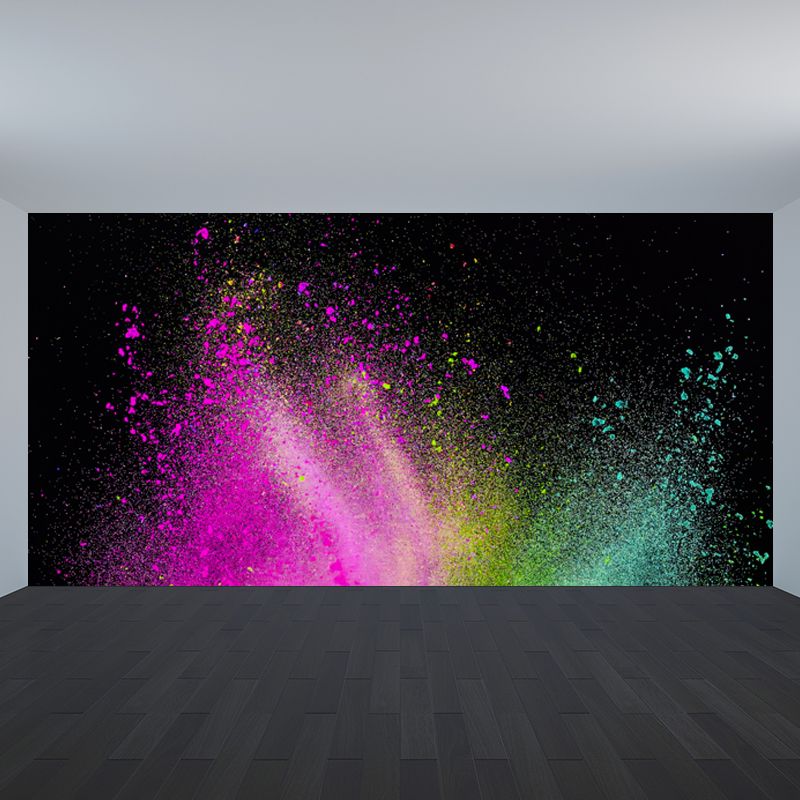 Colorful Powder Explosion Mural Wallpaper Stain Resistant Modern Living Room Wall Art
