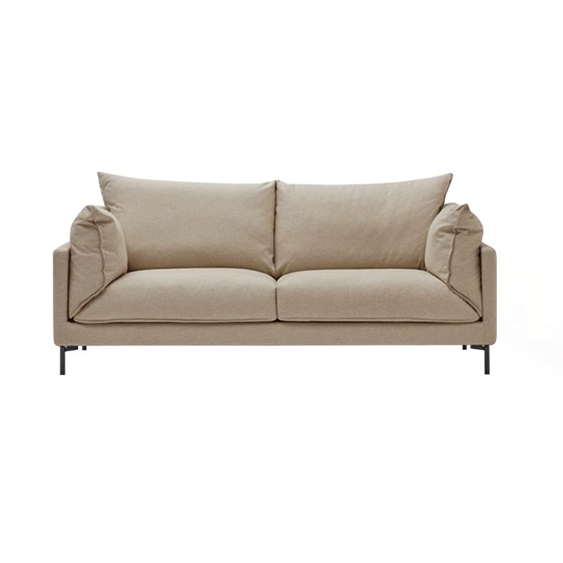 Modern Living Room Fabric Sofa Recessed Arm Loveseat with Black Legs