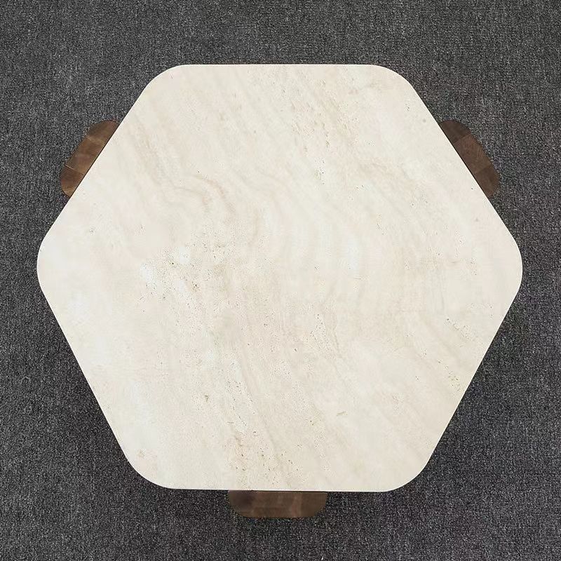 3 Legs Single Coffee Table Wooden Modern Brown Cocktail Table