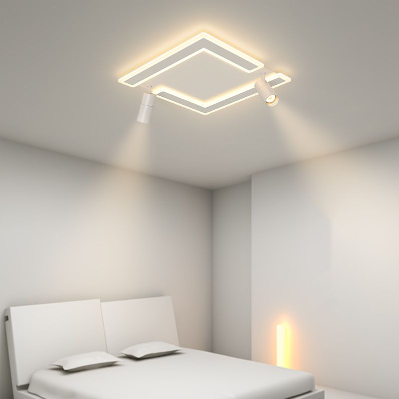 Plafonniers de simplicité blanche avec projecteurs Plafonnier encastré à LED