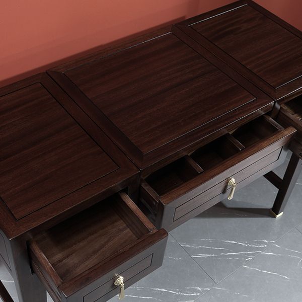 Solid Wood Vanity Dressing Table Traditional Flip-Top Makeup Vanity Table