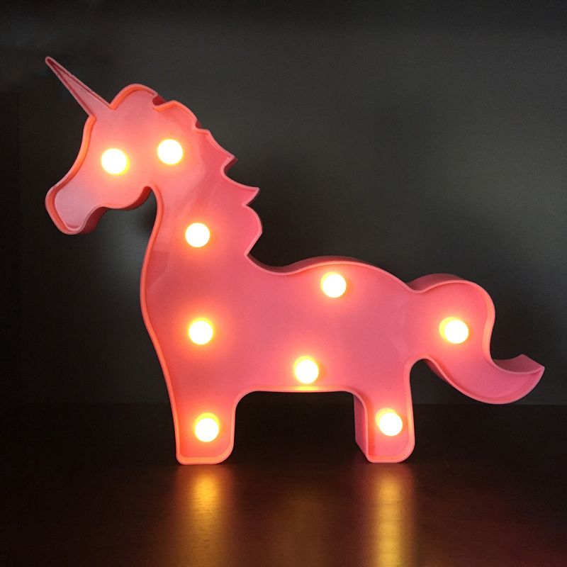 Simplicity LED Nightstand Lamp Unicorn Wall Lighting with Plastic Shade for Kids Bedroom
