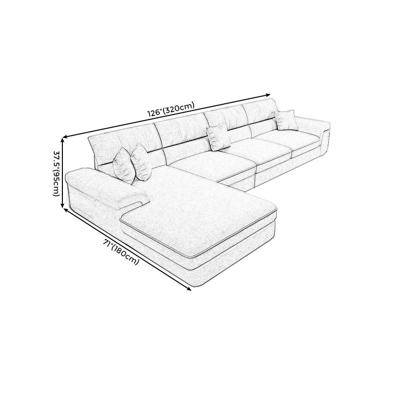 L-Shape High Back Sectional Slipcovered Pillow Top ArmSofa and Chaise