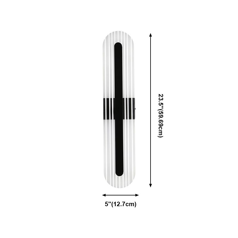 Oval Shade Metal Wall Sconce Modern Style 1 Light Wall Mount Light Fixture in Black