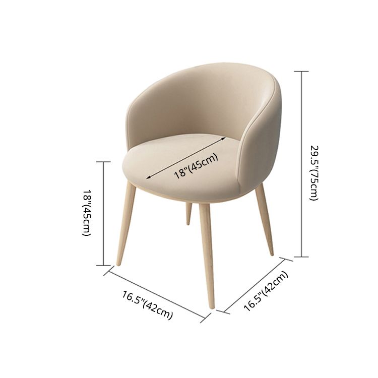 Home Scandinavian Arm Chair Parsons Back Metal Upholstered Dining Room Chair