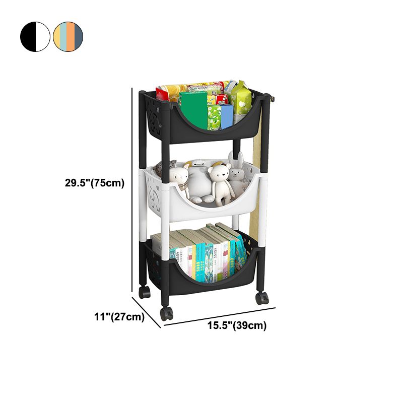 Scandinavian Style Bookcase with Casters Shelf Bookcase for Home and Office