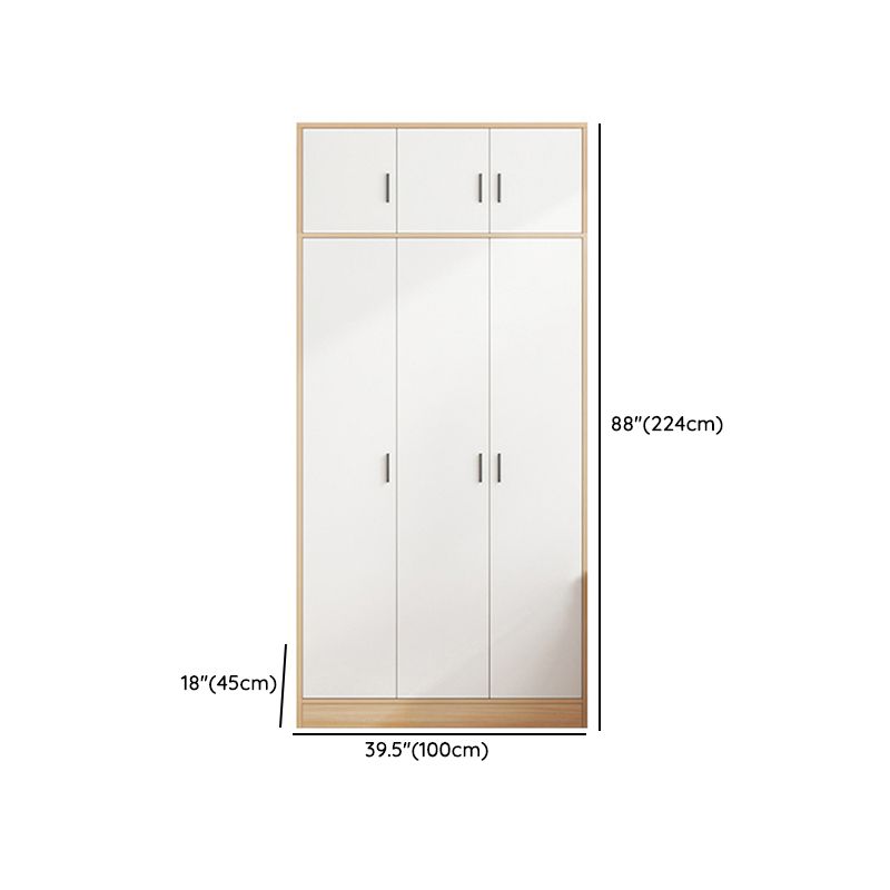 Wooden Contemporary Kids Closet High Gloss 3-Drawer Closet in Brown