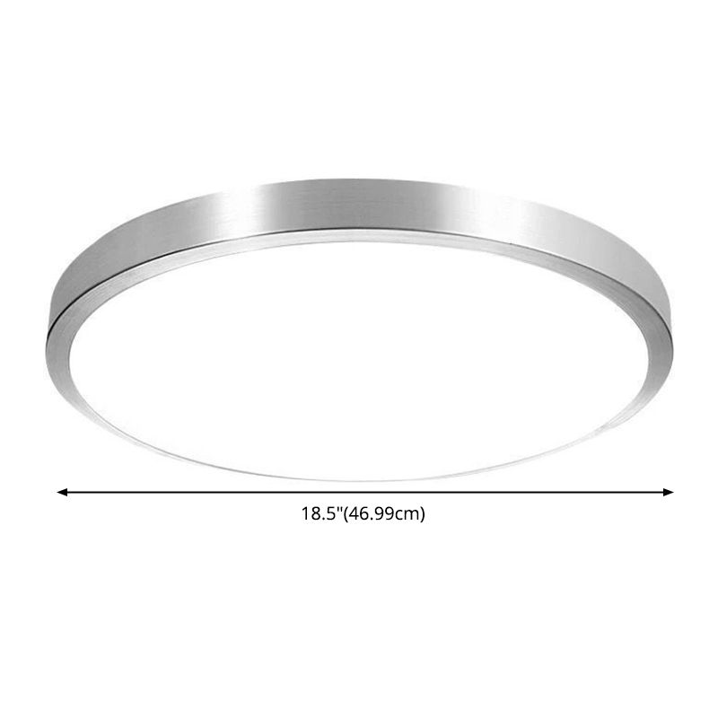 Plafonnier circulaire Simplicity en métal LED pour chambre à coucher, luminaire encastré en chrome