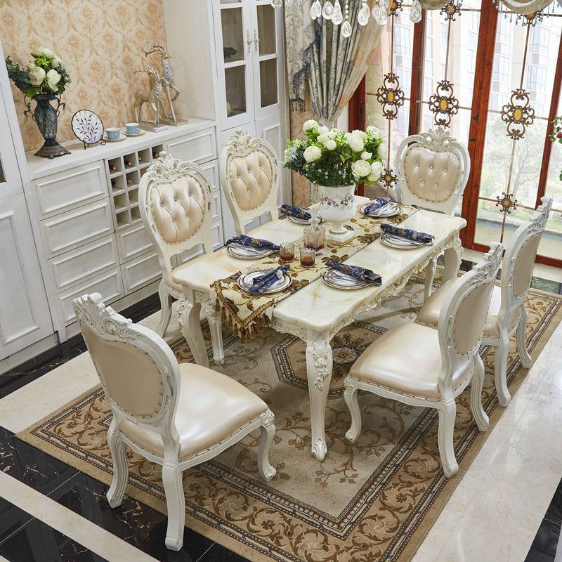 Victoria Rectangle Table Set 1/2/7 Pieces Dining Set for Home