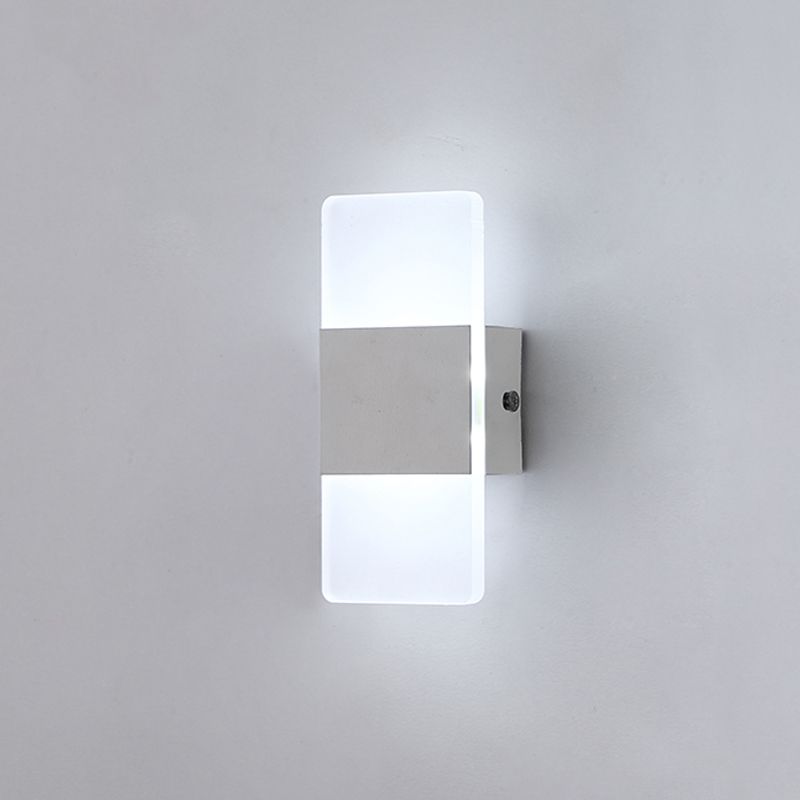 Geometry Shape Metal Wall Light Modern Style 1 Light Wall Mount Lamp in White