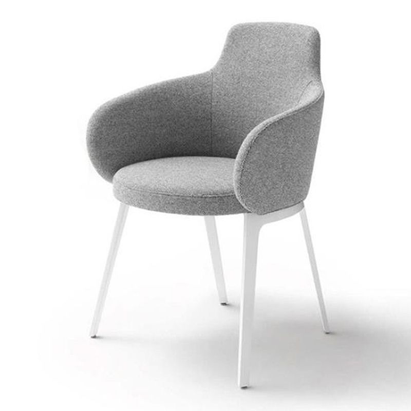 Fixed Back Round Arms Basic Four Leg with Fabric Seat Arms Included Barrel Chair
