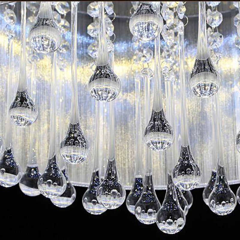 Silver Flush Mount Drum Light Contemporary 6-Light Crystal Bedroom Flush Mount Halterung