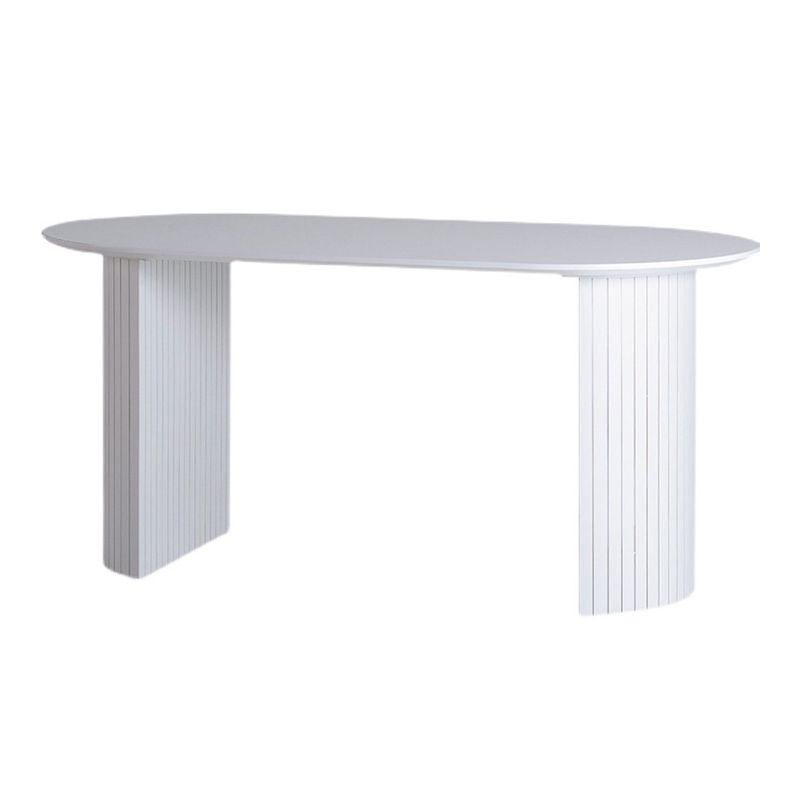 Oval Shape Simplicity Dining Table Fixed Table with Pinewood Solid Wood