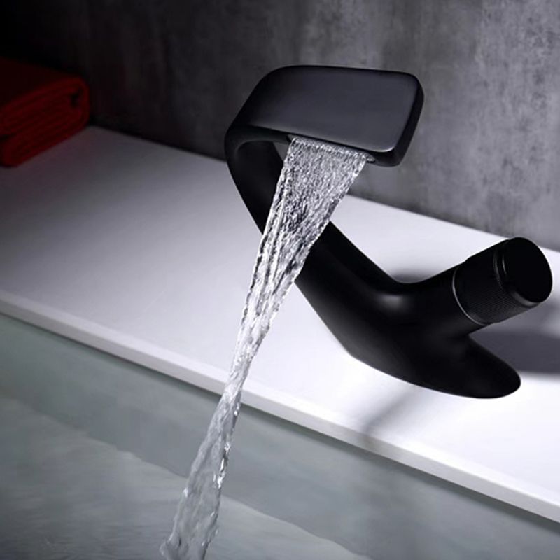 Contemporary Bathroom Faucet Deck Mounted Copper One Handle Fixed Roman Tub Faucet Set