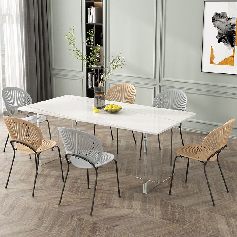 Modern 1/5/7 Pieces Dining Set Rectangle Stone Dining Table for Dining Room