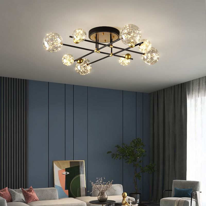 Plafonnier multi-têtes de style contemporain pour salon