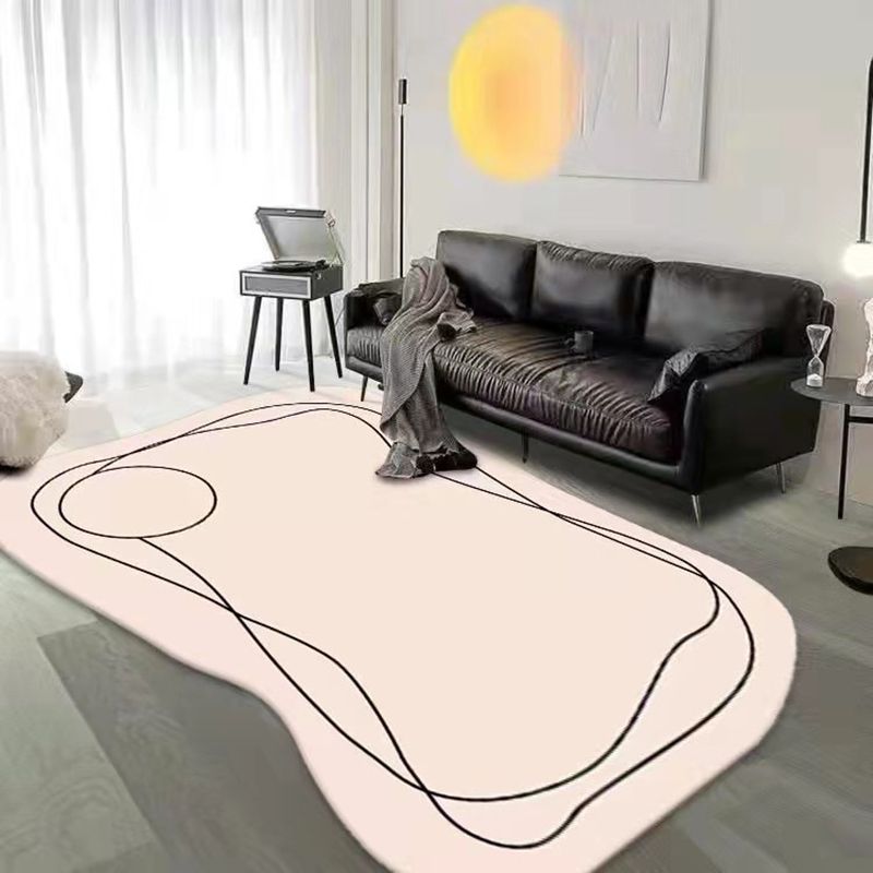 Tapis simple marron clair en Polyester, résistant aux taches, pour la décoration de la maison