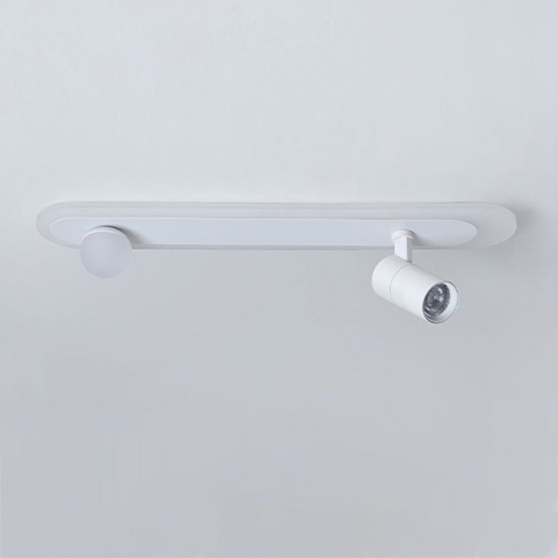 Metal Oval Shade Flush Ceiling Light Modern Multi Lights Flush Mount Fixture in White