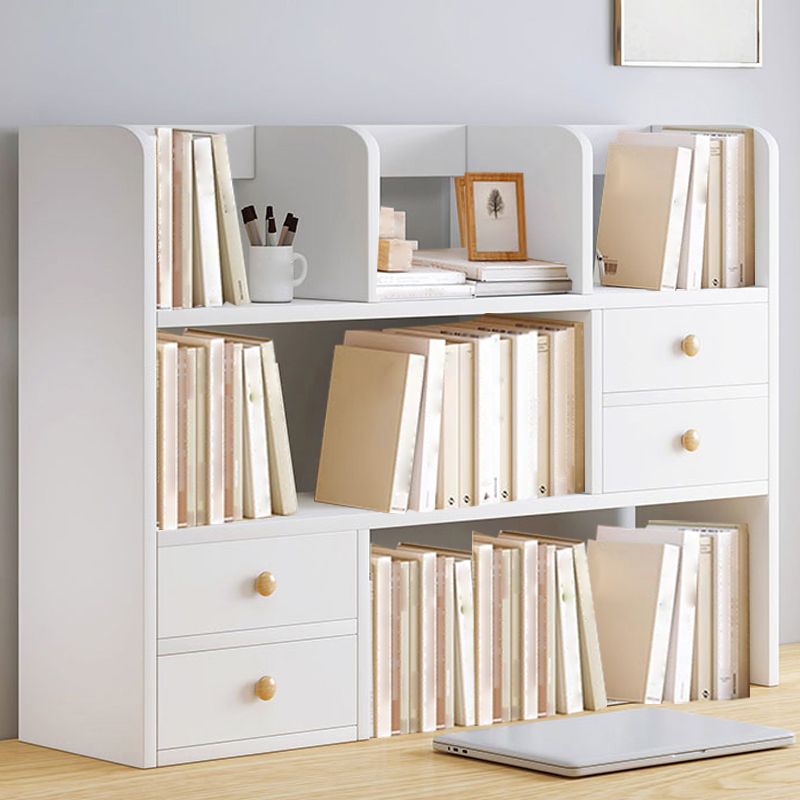 Modern Style Bookshelf Open Back Engineer Wood Bookcase for Home Office