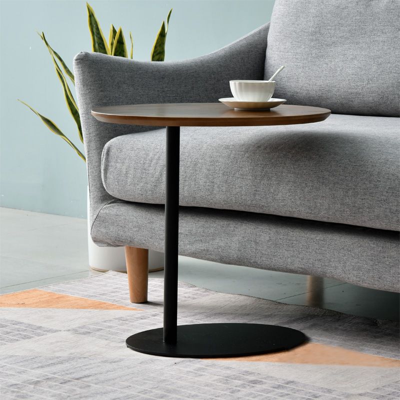 Contemporary Style Side End Table Metal Pedestal Sofa Side Accent Table