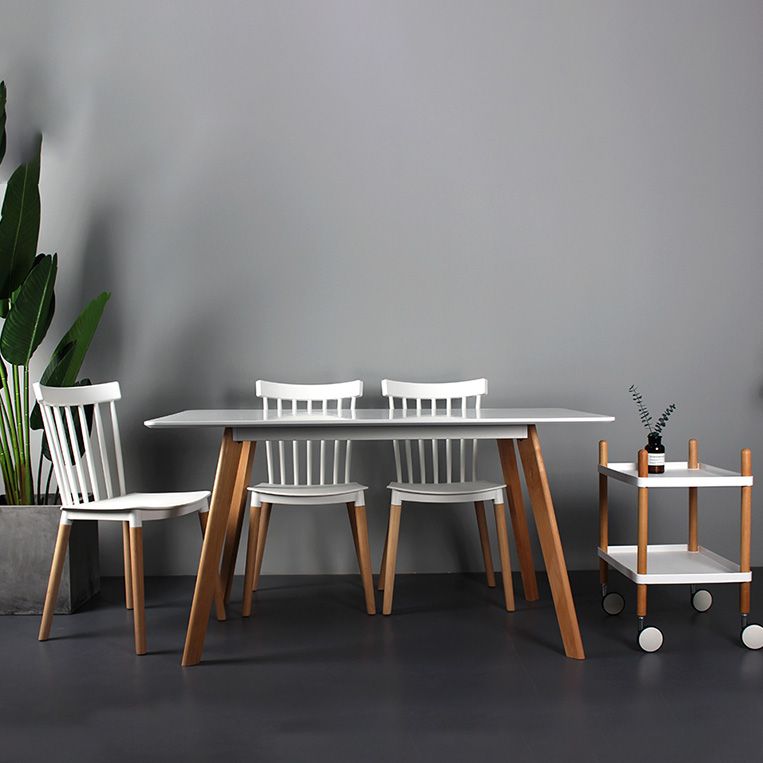 Contemporary Style Dining Room Chair Slat Back Stackable Side Chair for Kitchen