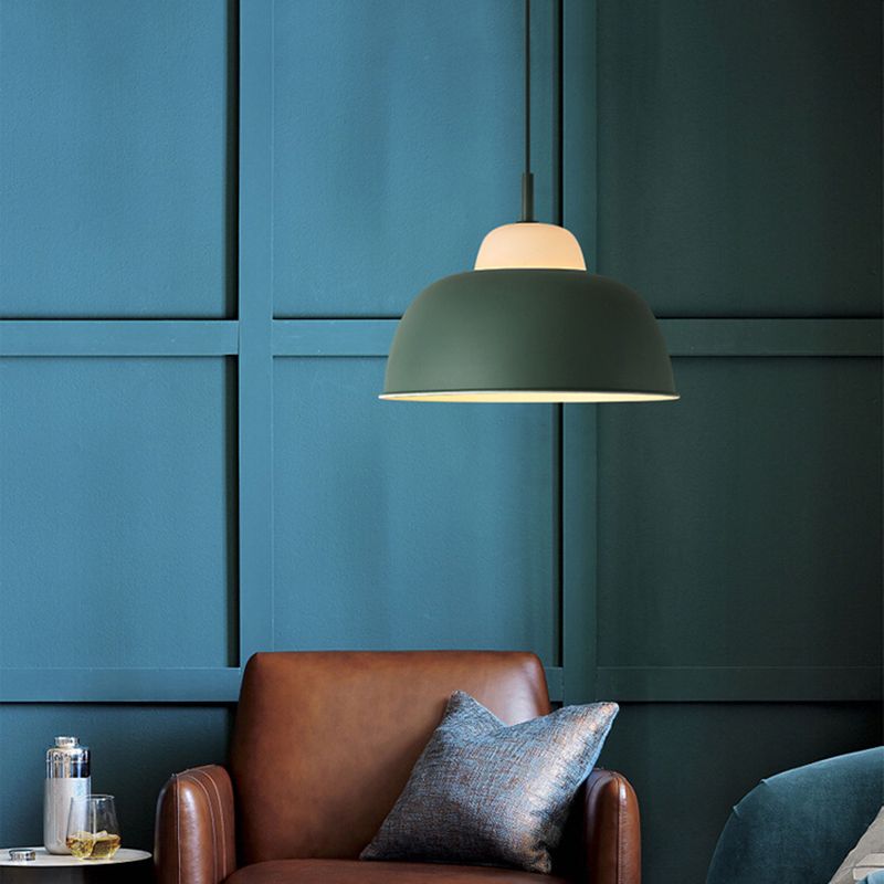 1 Glühbirnen -Esszimmer Deckenleichter moderner Stil Anhängerlampe mit Kürbismetallschatten