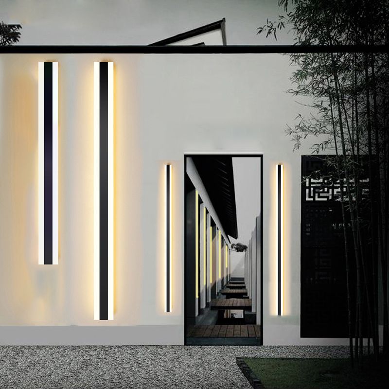 Black LED Wall Lamp in Modern Minimalist Acrylic Linear Wall Light