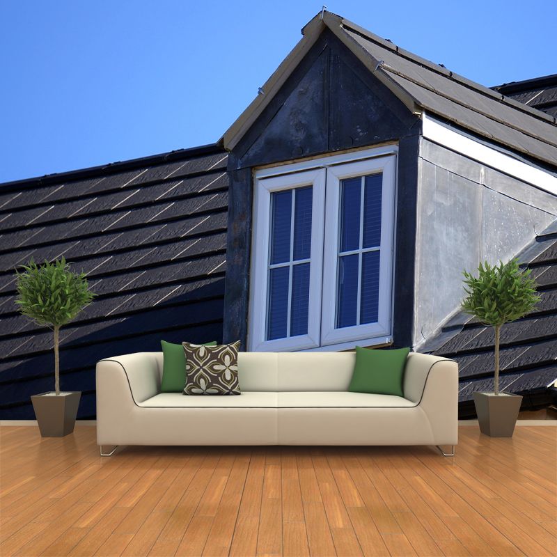 Buildings Mural Contemporary Mildew Resistant Wall Covering for Sitting Room