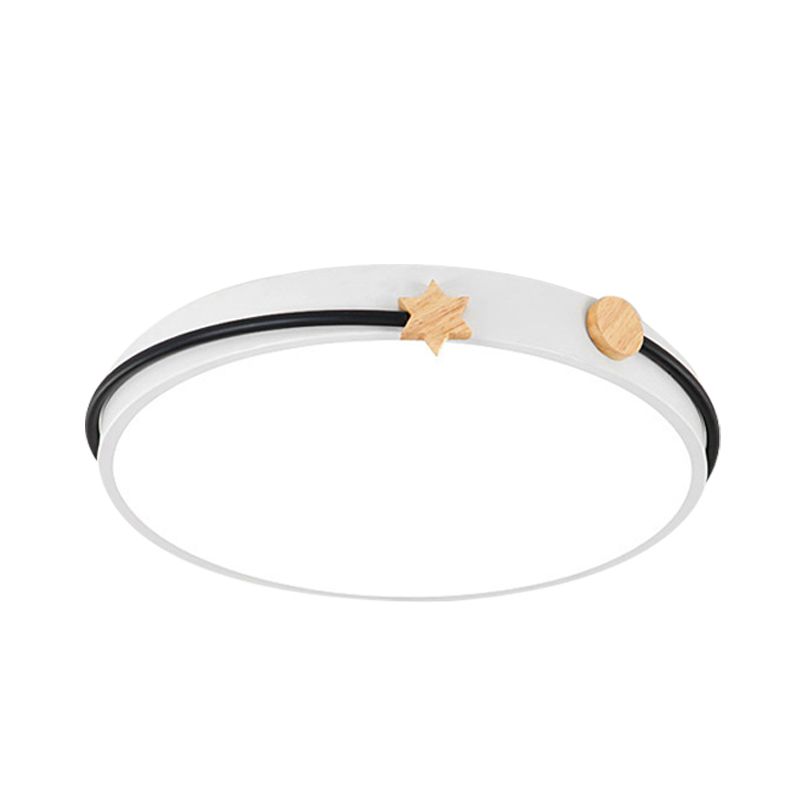 Plafonnier LED rond en acrylique, style nordique, blanc/vert/bleu, avec bandeau, décoration pour salon