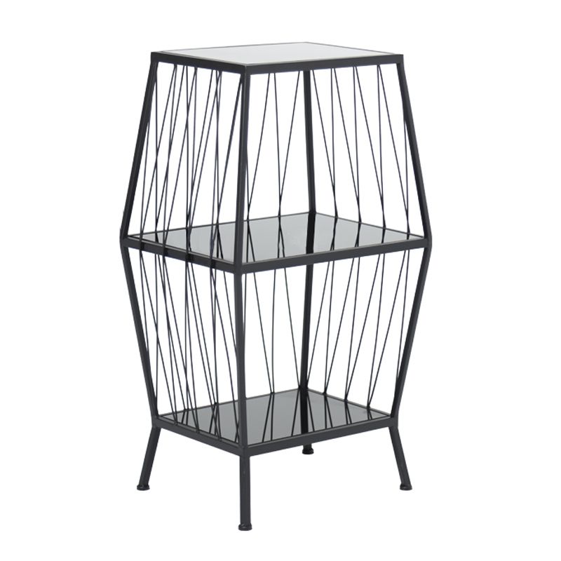 Modern Metal Bookshelf Geometric Vertical Closed Back Bookcase
