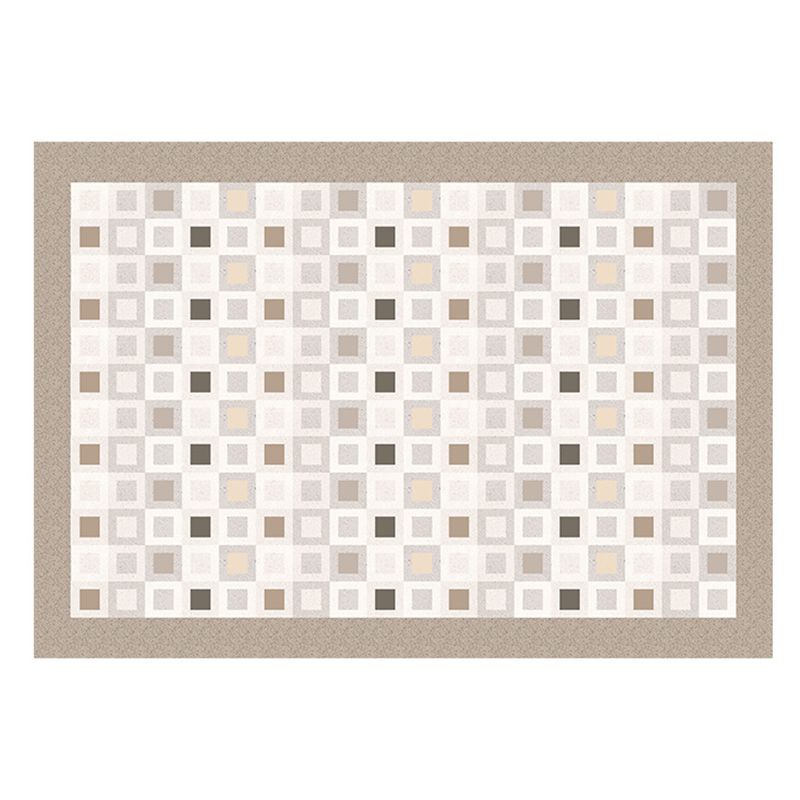 Vintage Check Rug Polyester Indoor Rug Non-Slip Area Carpet for Living Room and Bedroom