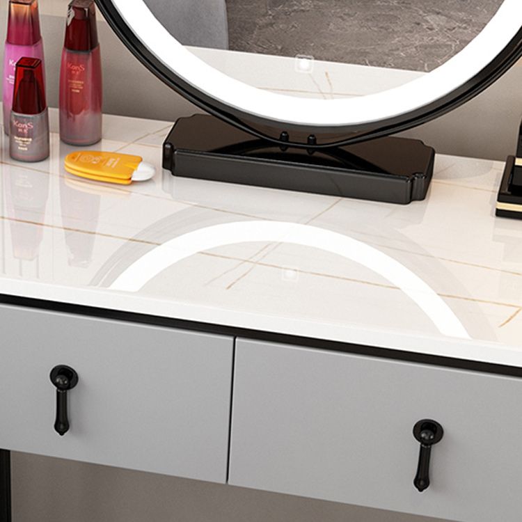 Removable Makeup Counter Lighted Mirror Vanity Dressing Table with Drawer