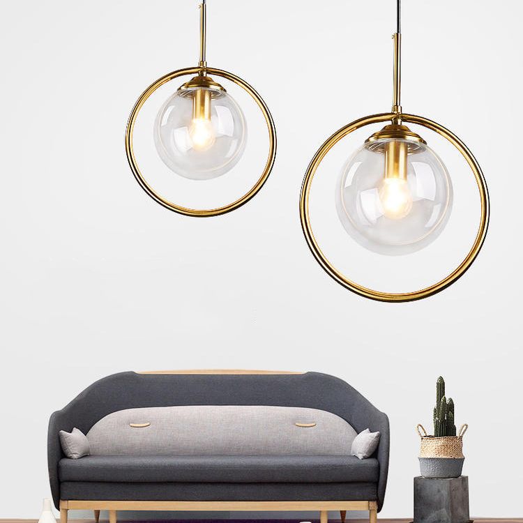 Globe Bedroom Hanging Pendant Light Glass Simplicity Style Pendant Light Fixture