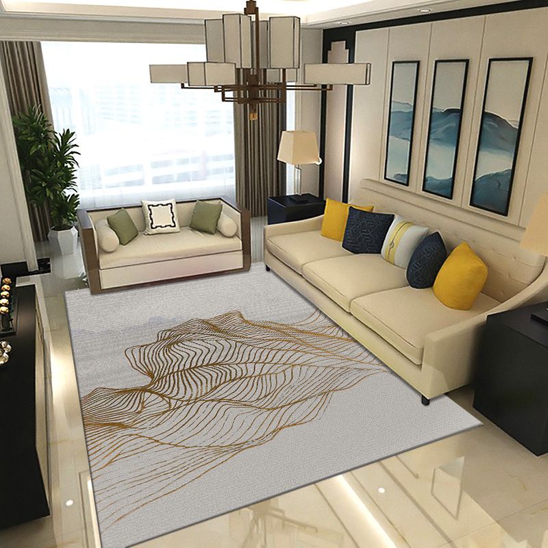 Multicolor Modern Rug Polyster Geo Printed Area Carpet Non-Slip Backing Washable Easy Care Indoor Rug for Parlor