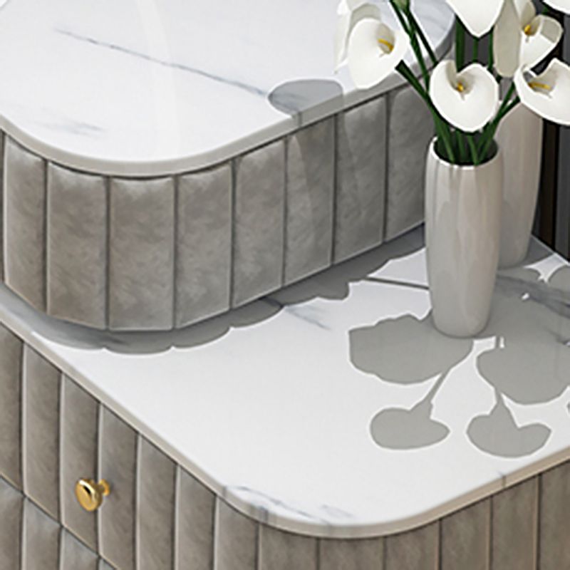 Glam 4 Drawer Makeup Vanity Set Slate Top Vanity Dressing Table