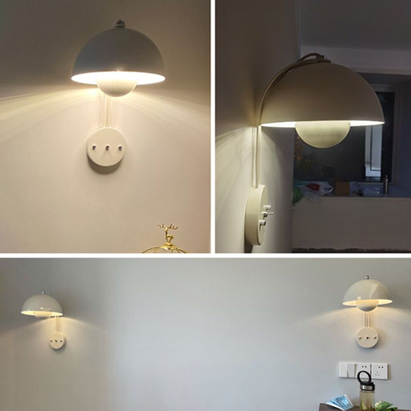 Nordic Style Metal Wall Mount Light Dome Shape Colorful Wall Lamp for Living Room